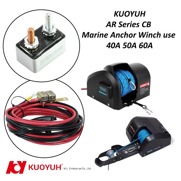 KUOYUH AR Series #10-32 Stud Circuit Breakers for Marine Anchor Winches