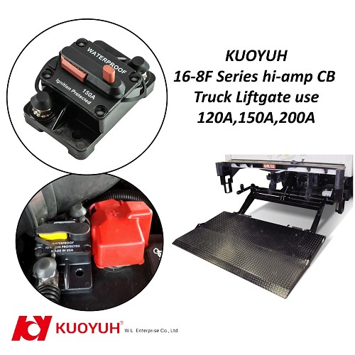 KUOYUH 16-8F Series High-Amp Circuit Breaker for Truck Liftgate